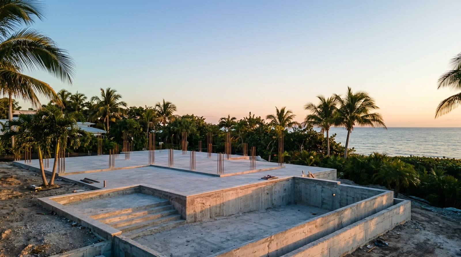 Structural slab poured
