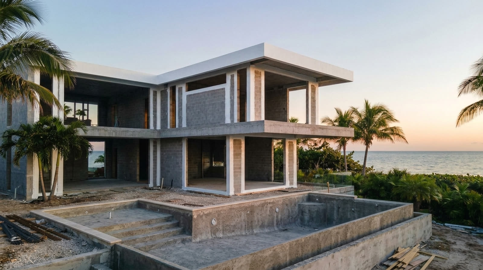 Two-story concrete structure